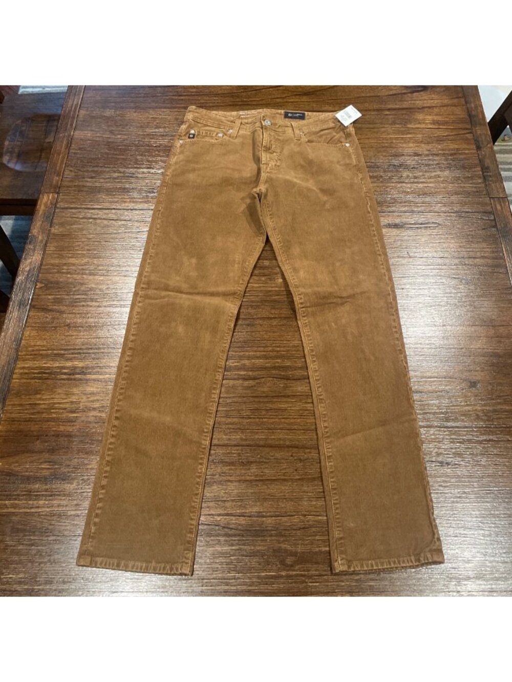 AG Tellis Slim Corduroy Pant Mens 32x31 Acorn Light Brown Stretch Fall Trouser